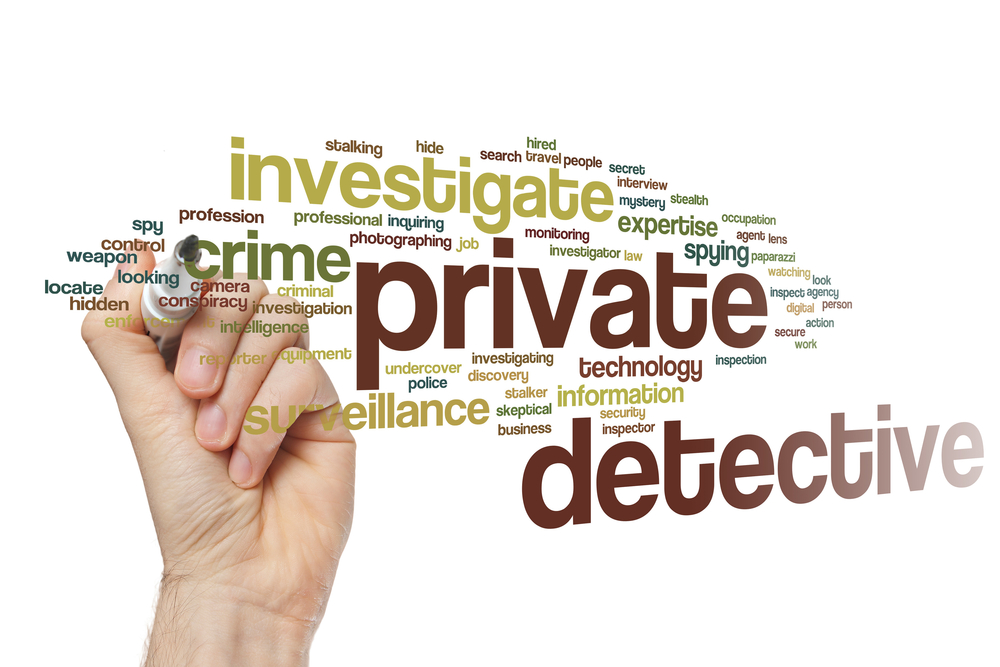 image shows word salad for private investigator